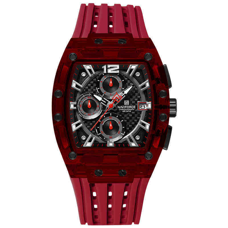 Barrel-type Transparent Shell Silicone Band Colorful Waterproof Watch
