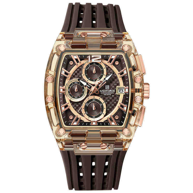Barrel-type Transparent Shell Silicone Band Colorful Waterproof Watch