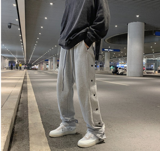 Drawstring Side-breasted Loose unisex Sports Pant